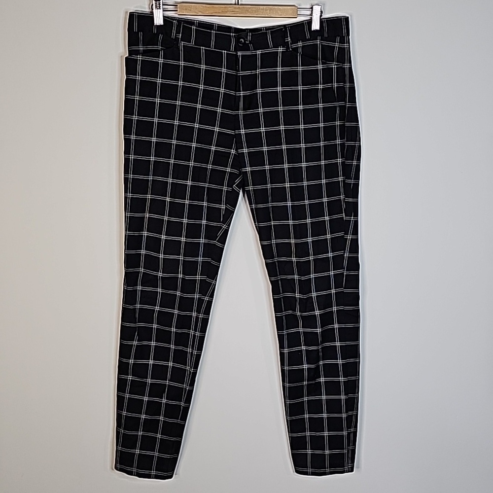 Gap black and white plaid size 12 slim city pants
